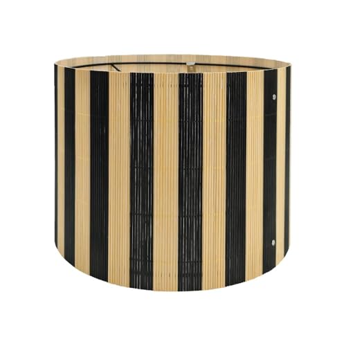 Image of Modern lamp shade Art decorative Black Stripes Minimalist 11.8x9Inch | Classic Versatile ,Unique bamboo material,Ideal for Table and Floor Lamps,Effortless Installation