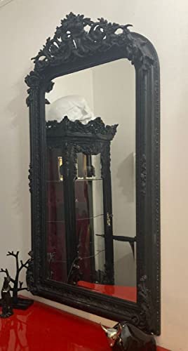 Casa Padrino Espejo Barroco Negro - Magnífico Espejo de Pared con Decoraciones Elegantes - Espejo de Pared de Estilo Barroco - Espejo de guardarropa Barroco - Muebles barrocos - Noble y Magnífico Cover