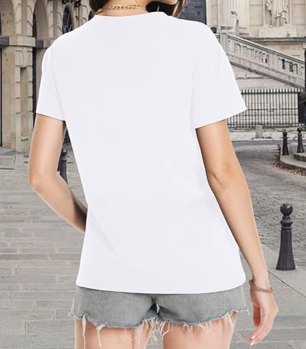 T Shirts for Women Crewneck Short Sleeve Loose Fit Casual Cute Tee Tunic Blouse4