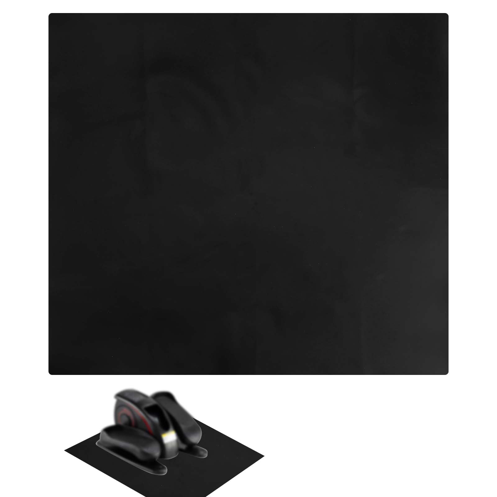 BOXOB Under Desk Elliptical Mat, 23.62x21.65in Small Black Silicone Non Slip Workout Mat for Seniors Floor Protection Stable Mats Foot Pedal for Ellipse Leg Band Exerciser Machine
