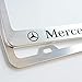 Newest MB Logo Bling Frosted Silver Aluminum Alloy License Plate Frame,with Screw Caps Cover Set Suit,Applicable to US Standard car License Frame, for MB(2 Pcs)