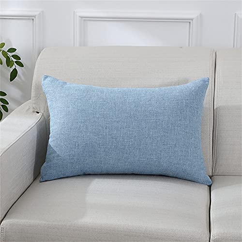 Housses de coussin 30x50 cm motif pied-de-poule bleu ciel deco salon chic - 2