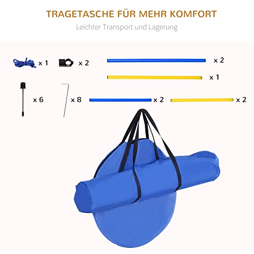 PawHut D07-003 Hund Agility Set Slalom Hürde Tunnel Training inkl. Tragetasche Übung, blau/gelb