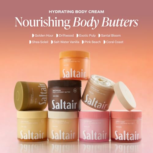 Image of Saltair Multi-Lipid Body Butter | Coral Coast Ceramide Moisture | 10 oz | Creamy texture with conditioning ingredients for lasting hydration and a soft comfortable finish