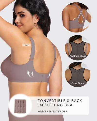 Image of Vinfact Womens V Lace Wireless Seamless Bras No Underwire Comfort Push Up Bras Supportive Full Coverage Bralettes T Shirt Bra