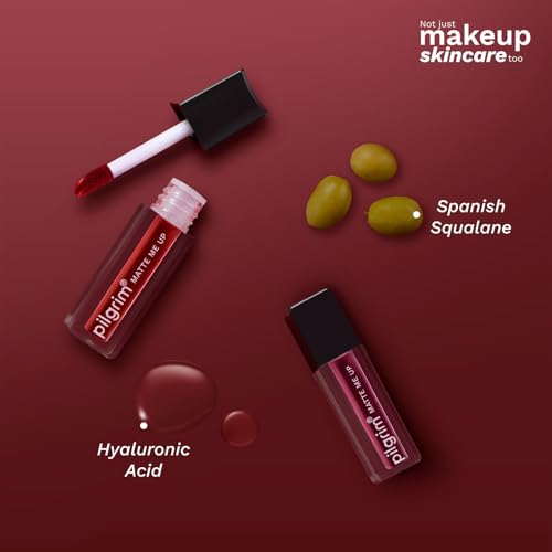 Image of Pilgrim Matte Mini Liquid Lipstick 4 in 1 Pack Smudgeproof, Hydrating & Lightweight (Always on Top, 4 ml)