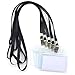Bird Fiy 50 Pcs Waterproof Type Clear Plastic Horizontal Name Tag Badge Id Card and 50 Pcs Black Nylon Lanyard