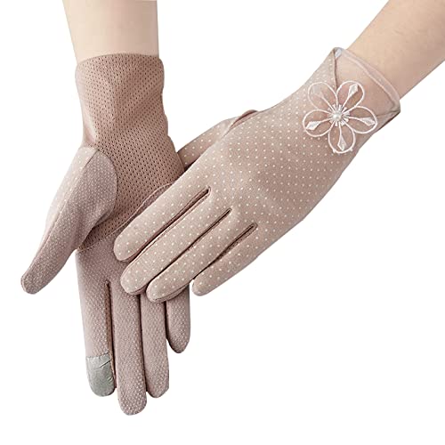Guantes de encaje corto para mujer manoplas de algodon rosa BeFur