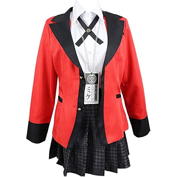 Kakegurui Yomozuki Runa Cosplay kostuum Anime Japans schooluniform outfit jurk complete set Yomozuki Runa mantel pruik voor Halloween party