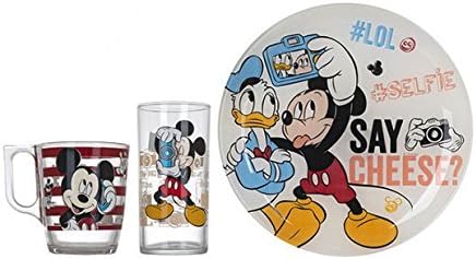 Luminarc Disney Mickey Mouse Children's Crockery Set Cups Dessert Plates