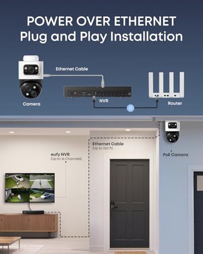 Image of eufy 4K NVR Security Camera System S4 Max, 4TB HDD,Power Over Ethernet, Wired, 24 /7 Recording, Triple Lens Bullet-PTZ Cam, 360 PTZ, Up to 16CH, Cross-Cam Tracking, 8x Auto Zoom, Smart Video Search