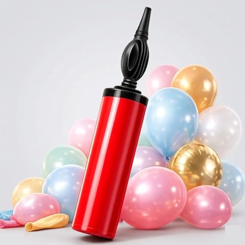 Image of Partycat Manual Balloon Pump - High-Efficiency Hand Inflator for Latex, Foil & Metallic Balloons, Portable & Durable, Essential Party Decoration Tool for Birthdays, Anniversaries, Baby Showers