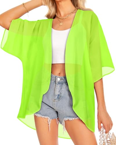 Image of Women Kimono Cardigans Casual Summer Tops Cover up Open Front Floral Print Resort Wear 2026