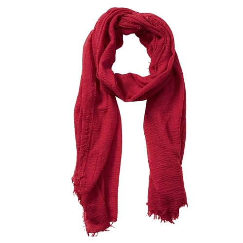 Image of Lightweight Cotton Blend Scarf for Women Men | Large,Breathable,Thin,Soft,Crinkle Scarf,Hijab Head Wrap,NeckScarf,Everyday,Travel Scarf,Summer Dress Scarves Holiday Gift