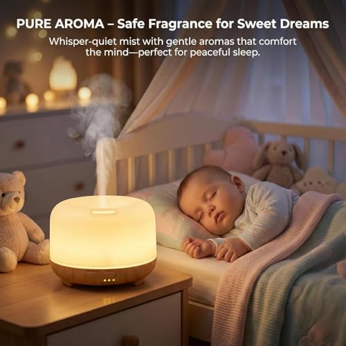 Image of Portable 3-in-1, Aroma Diffuser for Home & Office- 500ml Water Capacity with 2 Essential Oil (10 ml Each) | Mist Vaporizer with Timer, Remote & Auto-Off Safety | Brown Finish