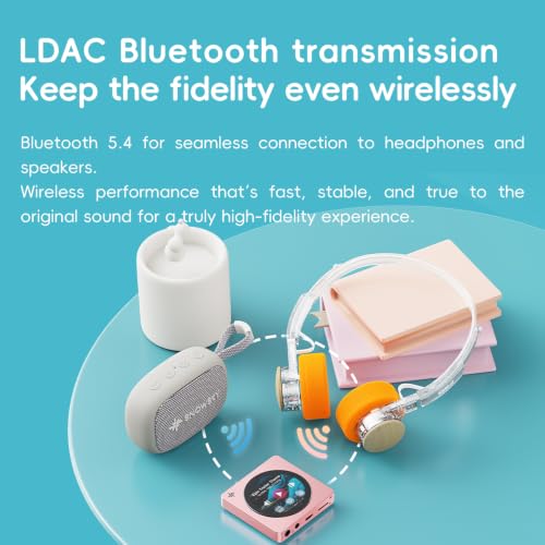 Image of FIIO DISC Portable HiFi Music Player, Dual DAC Digital Audio Player with 3.5mm & 4.4mm Outputs, Bluetooth 5.4 LDAC,Touchscreen (White)