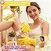 4-Pack SpaGlow Exfoliating Bath Gloves - Body & Face Scrub for Smooth Skin, Prevent Acne, Unclog Pores. Deep Cleansing and Massage Spa Gift Set for Women/Men, Yellow and green