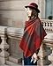 Loiyadn Shawl Wraps for Women - Open Front Ponchos for Women Oversized Pashmina Fashionable Versatile Womens Shawl for Fall Winter, Red Plaid