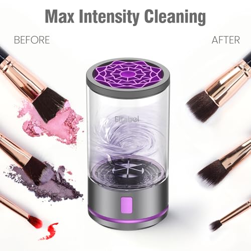 EITABEL Electric Makeup Brush Cleaner Machine - 2 in 1 Automatic Spinning Cosmetic Brush Washer, Portable Makeup Brushes Cleanser for All Foundation Brush Types and Beauty Sponges