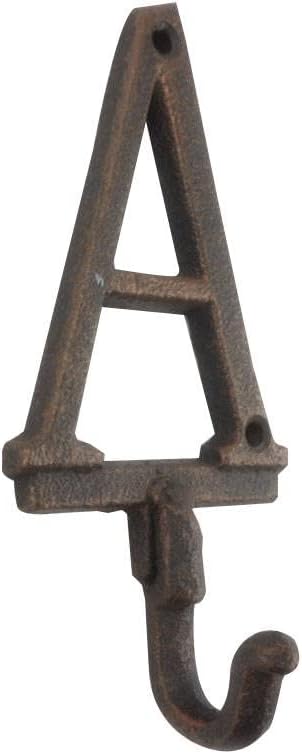 Rustic Copper Cast Iron Letter A Alphabet Wall Hook 6"
