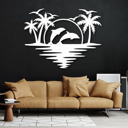 Palm Tree Metal Wall Decor,Palm Tree Outdoor Wall Art,Tropical Palm Tree Wall Decorations for Living...