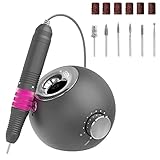Portátil y Recargable: Este torno para uñas tiene un diseño esférico que se parece a una manzana, que es fácil de llevar y no ocupa espacio.Se carga durante aproximadamente 2 horas y el uso continuo hasta 10 horas sin cable.( Este es un torno recargable, que contiene una batería y el enchufe de alimentación es para cargar)
