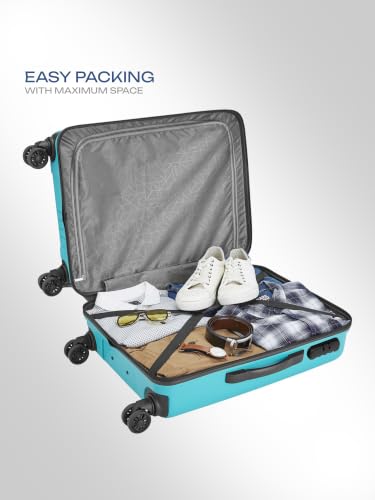 Image of Safari Xylo 8 Wheels Large 81cm Trolley Bag Hard Case Polypropylene 360 Degree Wheeling System Luggage,Recessed Lock, Trolley Bags for Travel, Suitcase for Travel, Cyan