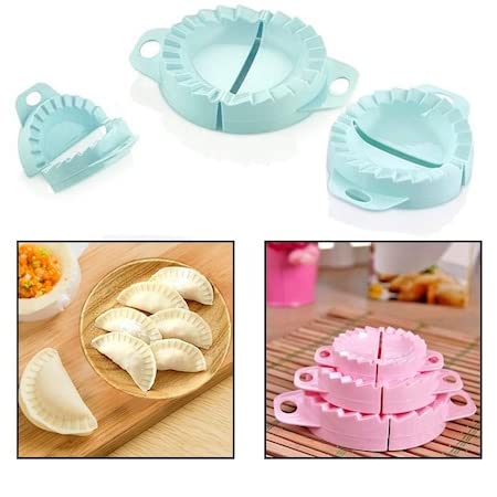 3 PK Dumpling MOLDS -Dough Press, Meat Pie Pastry Sealer -Samosa, Pasty Cutter, Empanada, Ravioli (PK3 Dumpling Molds) - Image 4