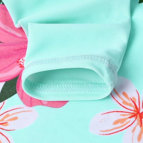 Image of XFGIRLS Girls 2-Piece Swimsuit Long Sleeve Rash Guard Set Toddler 6M-8Y | UPF 50+ blocks 98% UV, Quick-dry, Easy on /off, Bright colors stand out, Machine wash, Breathable, Beach, swim, water park