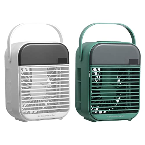 Image of Portable Mini Air Conditioner Desktop Fan Cooler Humidifier Purifier White
