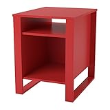 Ameriwood Simple Modern Side Table, Bright Ruby Red
