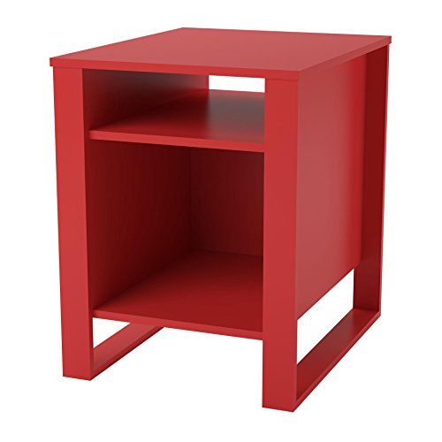 Ameriwood Simple Modern Side Table, Bright Ruby Red