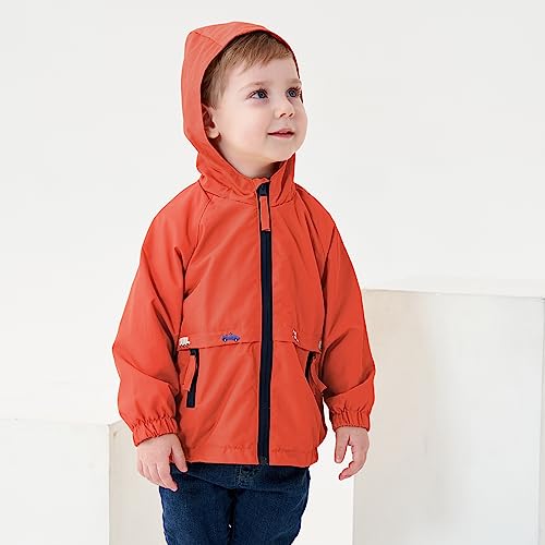 Image of Volunboy Toddler Boys Windbreaker Casual Outerwear Kids Lightweight Zip Hooded Jacket Baby Cute Dust Coat