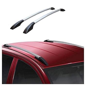 BuySasta Silver Metal Roof Rails with 3m Tape Without Drill (Set of - 2) for - Aura