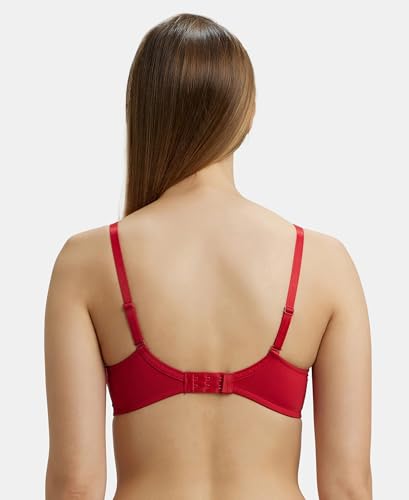 Image of Jockey UL60 Women's Under-Wired Padded Micro Touch Nylon Elastane Stretch Medium Coverage T-Shirt Bra with Detachable Straps