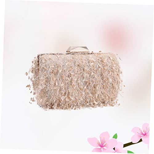 Pochette soirée élégante en polyester texturé et pochette vintage main