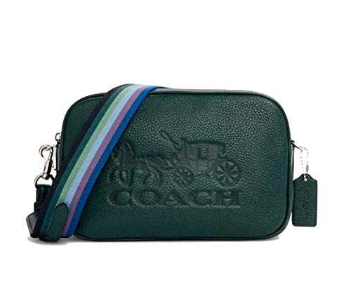 COACH Pebbled Leather Jes Crosssbody (Dark Ivy)