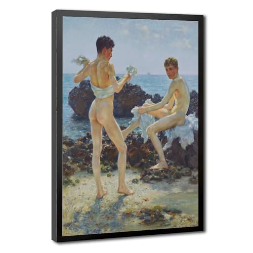 Poster Under The Western Sun Henry Scott Tuke cadre à suspendre impression sur toile