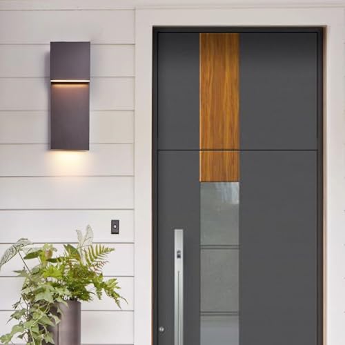 Image of Tarentlight Modern Outdoor Indoor Integrated LED Wall Sconce, 2-Light Total 17W,Bronze Finish,1600 Lumens,3000 Kelvin,90 CRI, Dimmable,Input 120-277V,Weatherproof for Global Front Porch Decor Use.