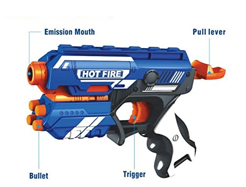 Image of Pieno Storm Hot Fire Soft Bullet Gun Toy with 10 Safe Soft Foam Bullets, Fun Target Shooting Battle Fight Game for Kids Boys