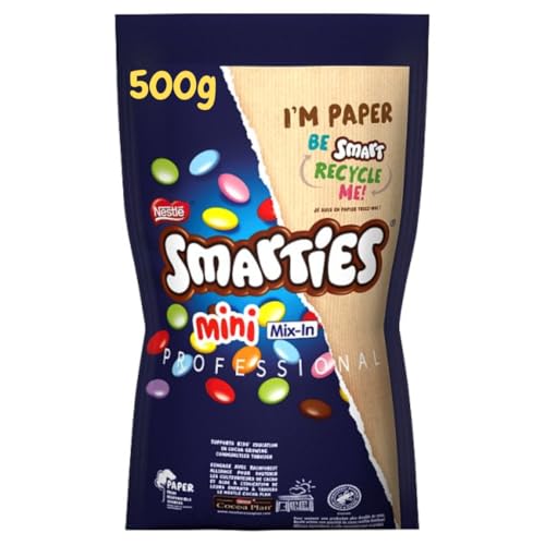 Smarty Mini Mix-In 500g - Chocolate beans for Decorating and Baking ice cream milkshakes hot chocolate cakes waffles and cupcakes mix