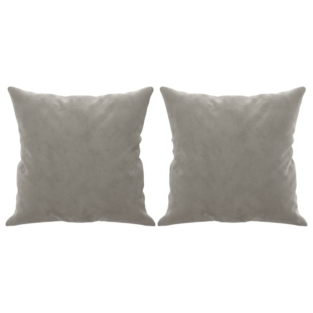 Coussins décoratifs velours gris 40x40 cm pour soulager le dos sur le canapé