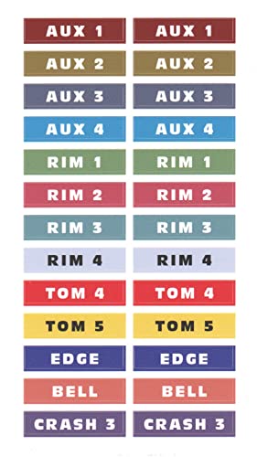 Silverline Cable Snake Aux Sticker Replacements for Roland Auxiliary Accessories V-Drums (1 Set)