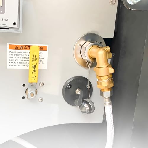 Image of Stainless Steel RV Water Inlet with Quick Connector & 90-Degree Elbow, Leak-Free, Durable for RV, Camper, Boat, Motorhome, Easy Installation, Upgrade Replacement for Water Hookup