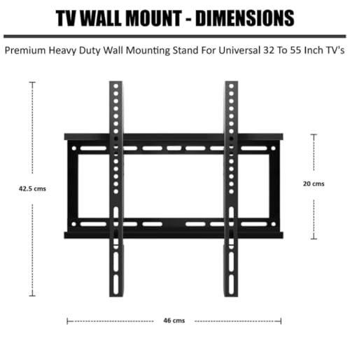 Image of Mumma's LIFE Heavy Duty TV Wall Mount Bracket for 26 to 63 Inch LED /HD /Smart TV's, Universal Fixed TV Wall Mount Stand (Pack of 1)