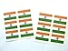 Produktbild Mini Aufkleber Set, 33x20mm Rechteckiges, Selbstklebende Indien Etiketten, Indianer Flagge Sticker