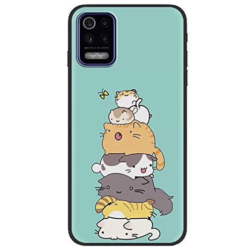 YZKJ Hülle für LG K52 Cover,Weiche Handyhülle Schwarz TPU Handytasche Silikon Tasche Schale Case Schutzhülle für LG K52 (6.6") - LLM39 Cover