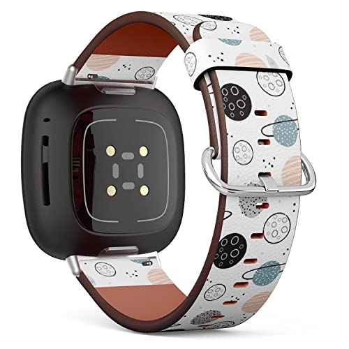 CJBROES Replacement Leather Watch Band, Compatible with Fitbit Versa 3 and Fitbit Sense of Wristband Bracelet Accessory - Childish