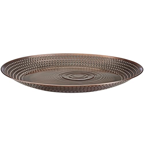 Bird Bath Basin Only, Water Fountain for Outside Backyard, Outdoor, Patio, Garden, Birdbath Gift for Bird Lovers Watchers, Large 20' Copper Metal Bronze Finish by Good Directions
