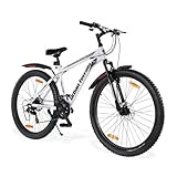 Urban Terrain Galaxy Ultra 27.5T Steel Geared High Performance Mountain Cycles for Men with Front Suspension & Disc Brake MTB Bike | Ideal for 15+ Years, Unisex, Frame Size: 17 inch (21 Speed, White)